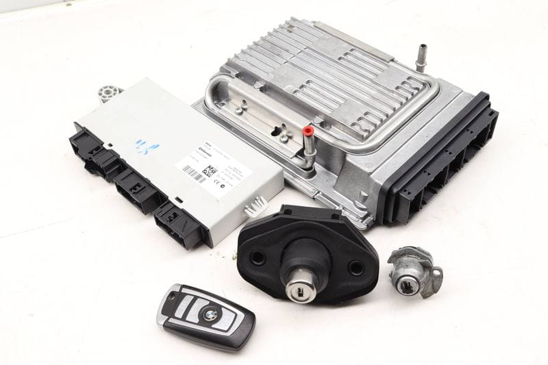 ECU DME / CAS4 Theft Locking Module / Lock Cylinder w/ Key 12147633374 — Used (SKU 431846)