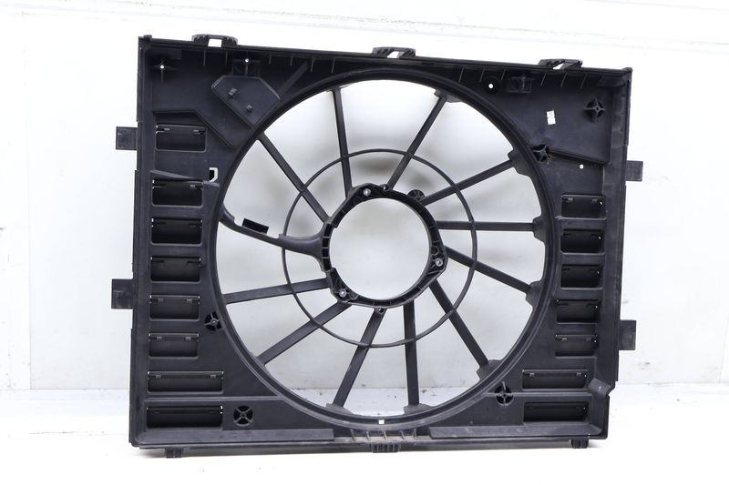 Radiator Electric Cooling Fan Housing / Cowl 7P0121207A — Used (SKU 651717)