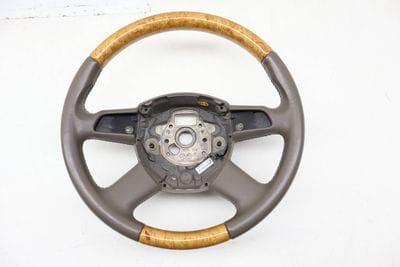 4-SPOKE Leather / Wood Steering Wheel 4F0419091BK